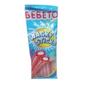 Bebeto wacky sticks strawberry vanilla flavored jelly gum 75g