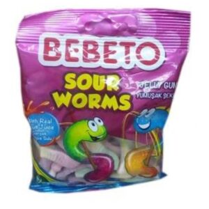 BEBETO sour worms jelly Gum 80g