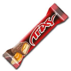 Trixy biscuit coated with Carmel and Milk Cocoa